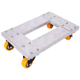 Transport Dolly With 3 Inch TPU Professional Casters With Brake Option (Color: Silver)